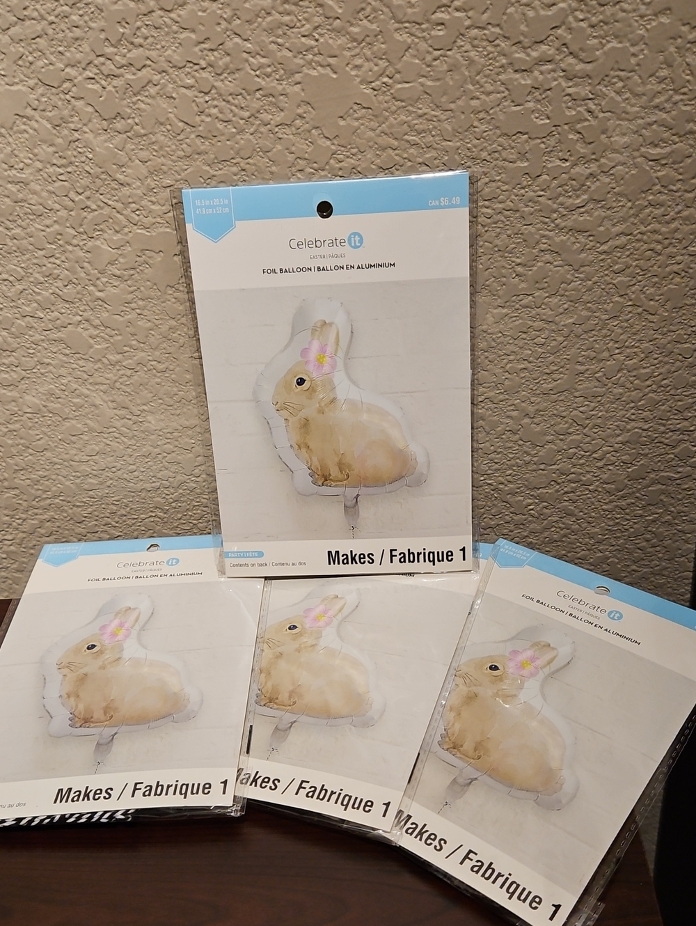 Easter Foil Balloon - Bunny (4 Pack)